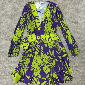 Stunning Milly Purple and Green Floral Dress